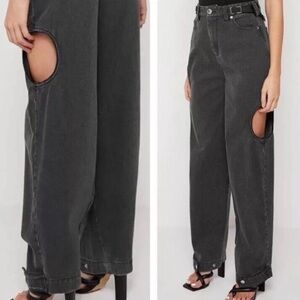 NWT Maniére De Voir Hole Cut Out Straight Jeans